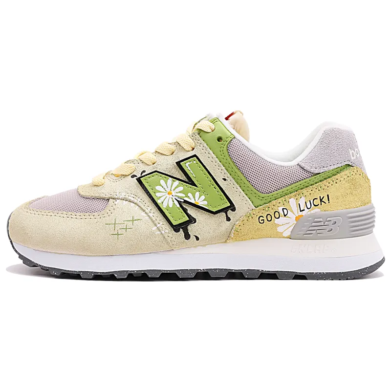 New Balance NB 574 Slip Resistant Low top Casual Shoes Unisex Yellow Green
