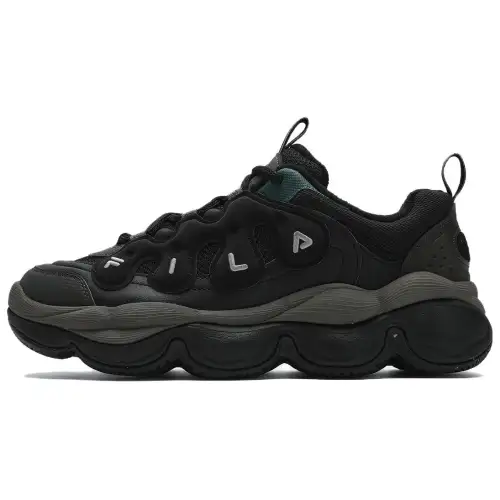 FILA PEASE WE Bean Shoes Fleece Lined, Fashion Versatile Sports Low top Casual Shoes Men's Black Green