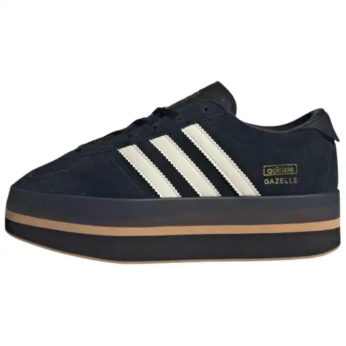 Adidas Originals Gazelle Abrasion Resistant Low top Casual Shoes Women's Black White Gold