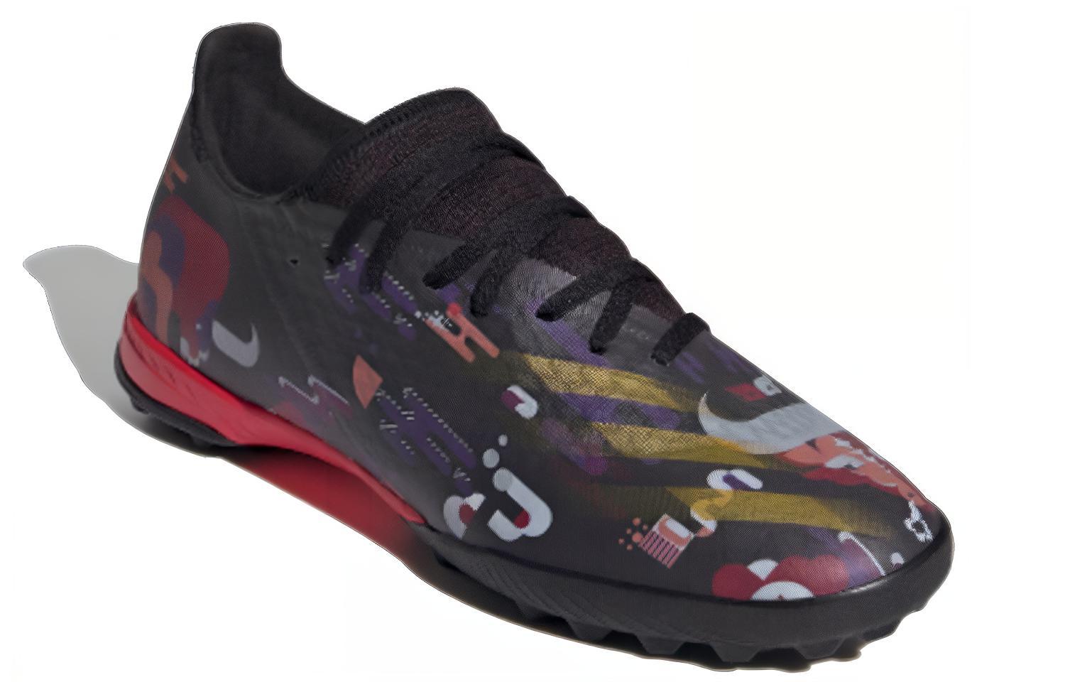 Бутсы adidas X GHOSTED.3 TF (черные / красные) — Чёрный / красный — фото 3