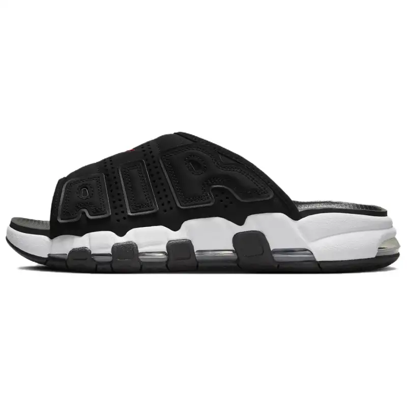 Nike Air More Uptempo Slides 'Black White Red'