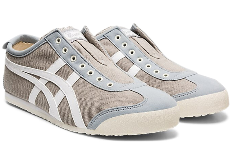 Слипоны Onitsuka Tiger MEXICO 66 Slip-On (серо-белые) — Серый / белый — фото 2