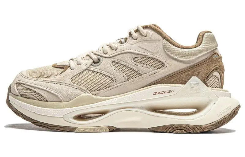 Li Ning Exceed Infinity Slip Resistant Abrasion Resistant Low top Casual Shoes Women's Light Umber
