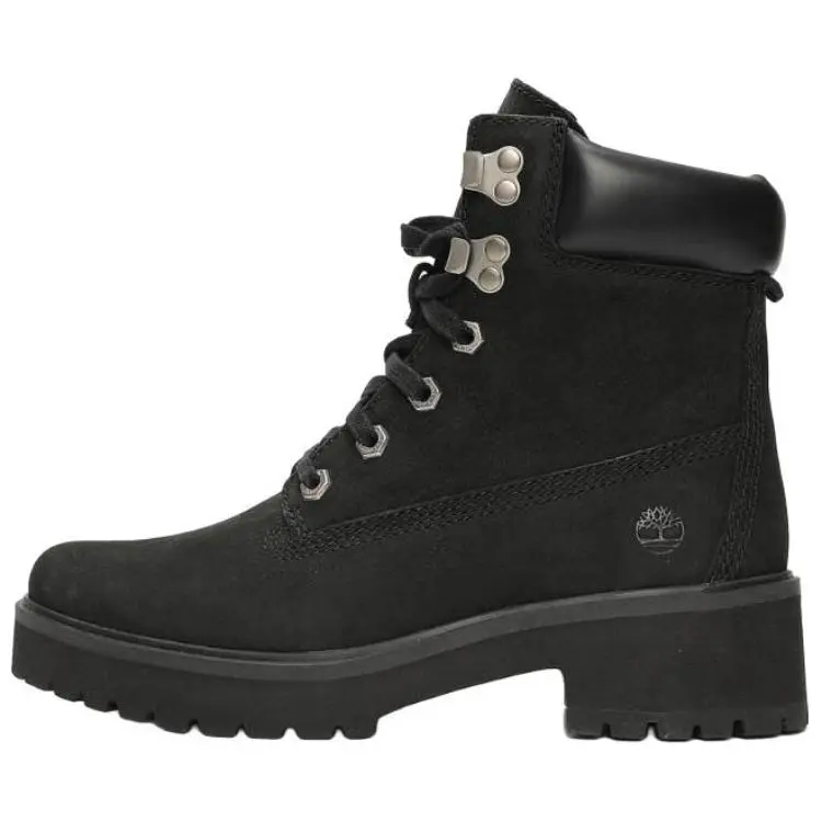 Timberland Short Mid Calf Combat Boots Women's Black