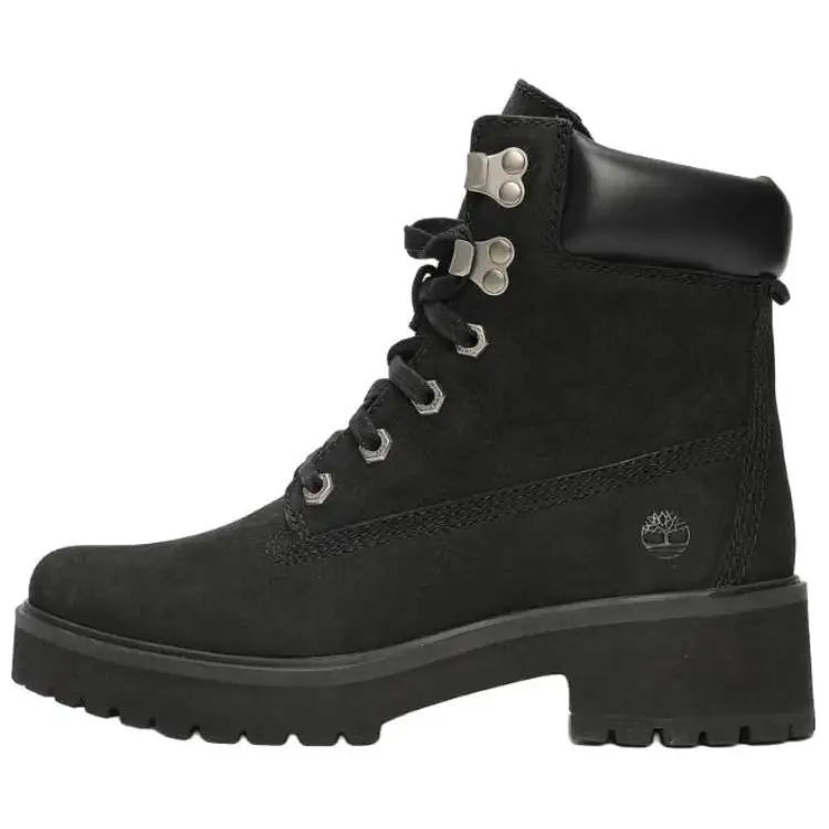 Timberland Short Mid Calf Combat Boots Women's Black