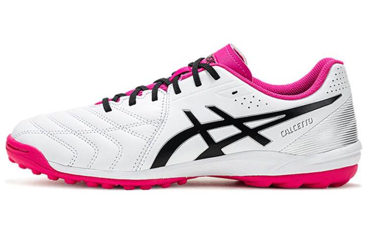 ASICS Calcetto TF Turf Artificial Turf Cushioning, Wear Resistant Soccer Shoes Men's White Pink