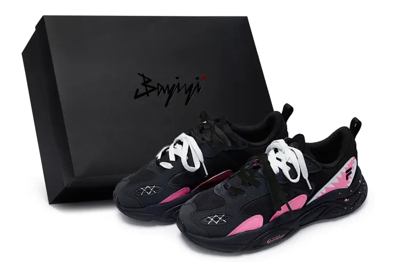 FILA Waterproof And Moisture Wicking Low top Casual Shoes Men's Black Rose Red White
