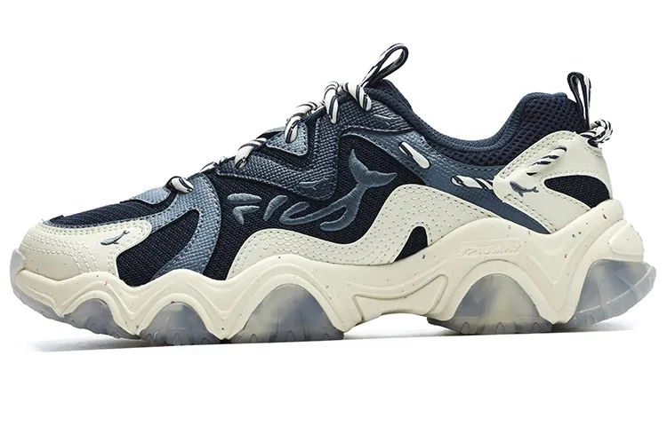 FILA Cat Paw 4.0 Textile, Leather Low top Casual Shoes Men's White Asparagus Blue Packaging Color