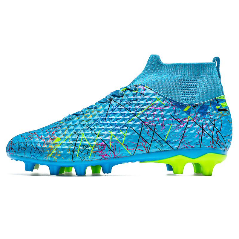Sportful Soccer Shoes Men’s Low Top Day Blue Long Studs/Black Neon Green Long Stud/Blue Neon Green Long Stud