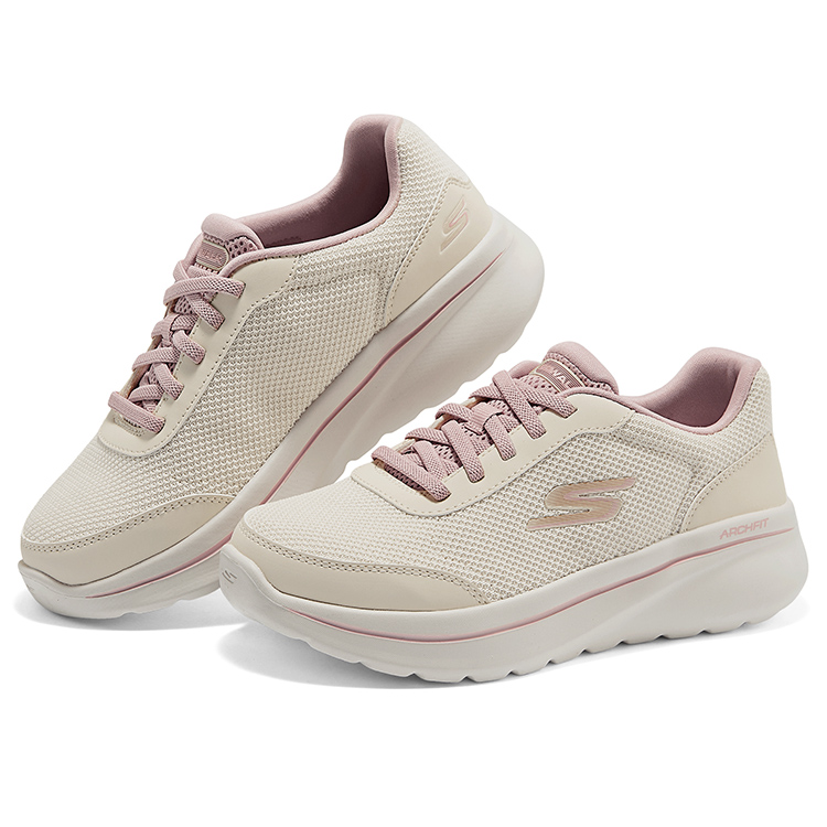 Skechers ArchFit Textile, Synthetic Leather Low top Casual Shoes Women’s Natural