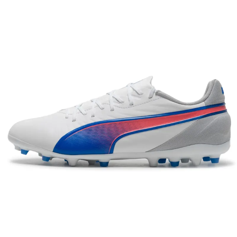 PUMA KING MATCH MG Multi Ground Artificial Turf Soccer Shoes Men's White Blue