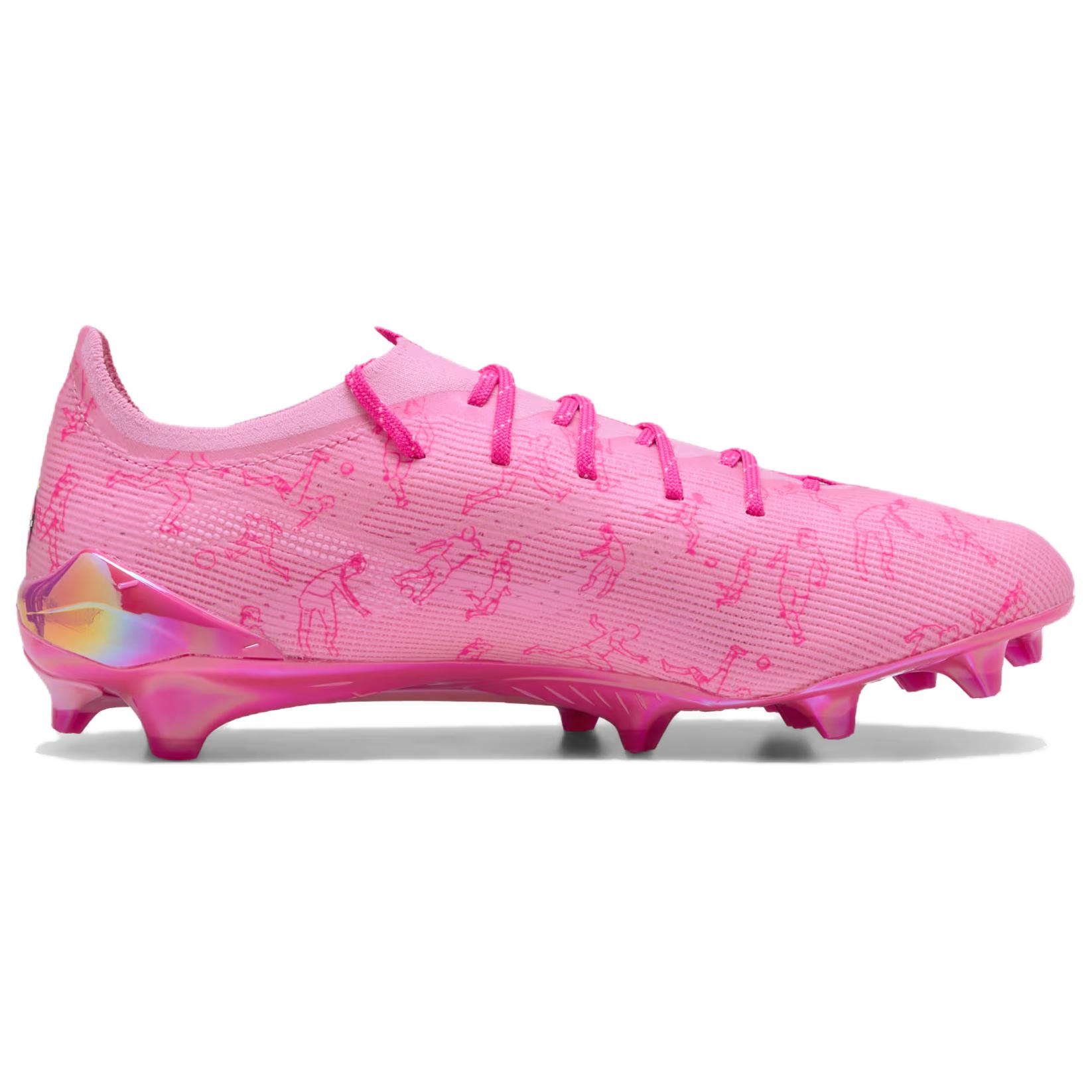 KIDSUPER x PUMA ULTRA 5 ULTIMATE Comfortable And Lightweight FG Firm Ground Abrasion Resistant Soccer Shoes Unisex Pink