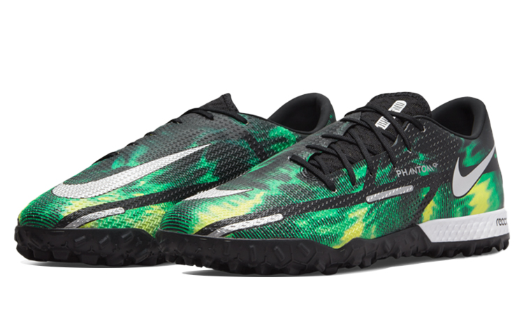 Унисекс футбольные бутсы Nike Phantom GT 2 SW TF (зелено-черные) — Зелёный / чёрный — фото 3