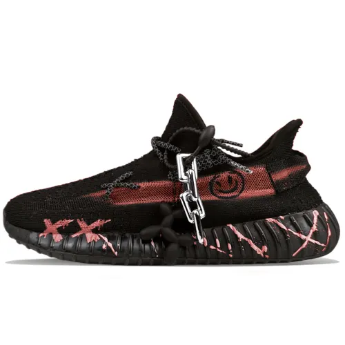 Adidas Originals Yeezy Boost 350 V2 Casual Shoes Unisex Low Top Black/Red