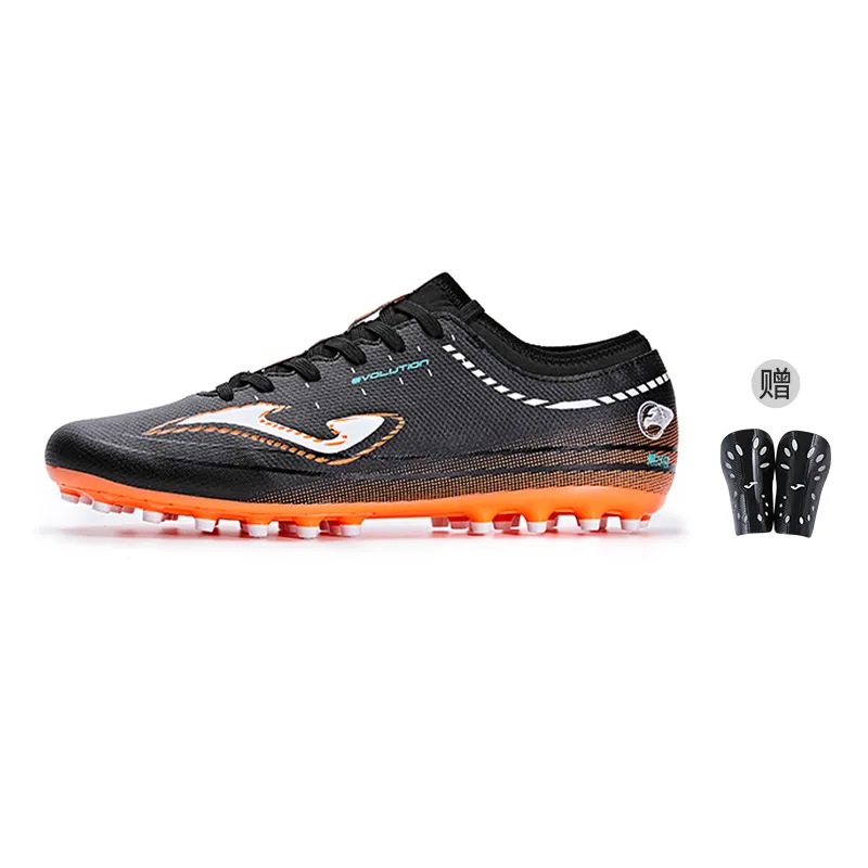 Joma AG Artificial Ground Slip Resistant Abrasion Resistant Soccer Shoes Men's Black Orange