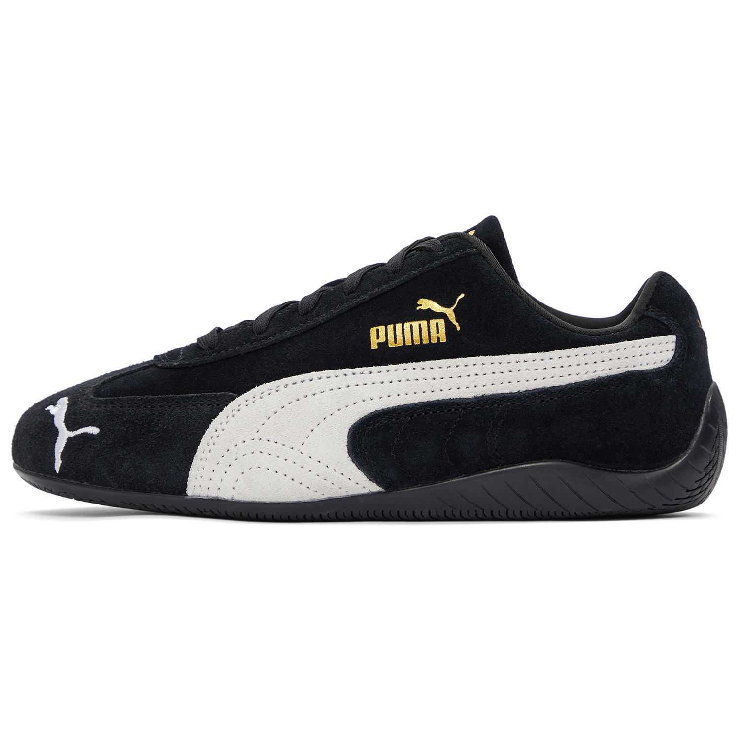 PUMA Puma Speedcat Series Fabric Split Leather Comfortable and Fashionable Racing Shoes Thin-soled Shoes Low-top Lifestyle Shoes Same Style for Men and Women Speed Shadow Black