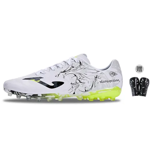 Joma AG Artificial Ground Artificial Turf Slip Resistant Abrasion Resistant Soccer Shoes Men's White Black