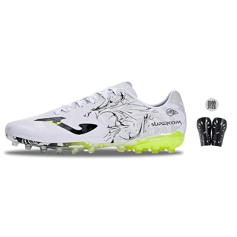 Joma AG Artificial Ground Artificial Turf Slip Resistant Abrasion Resistant Soccer Shoes Men's White Black