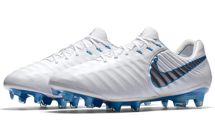 Мужские бутсы Nike Tiempo Legend 7 Elite (бело-синие) — фото 3