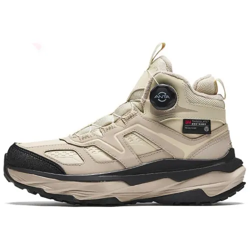 Anta Slip Resistant Thermal Slip Resistant Thermal High top Casual Shoes Women's Beige Black