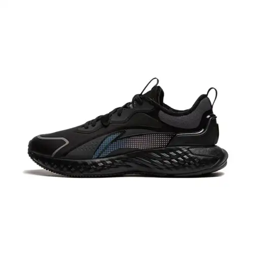 Li Ning Comfortable Minimalist Style Fleece Lined Slip Resistant Thermal Low top Casual Shoes Men's Black