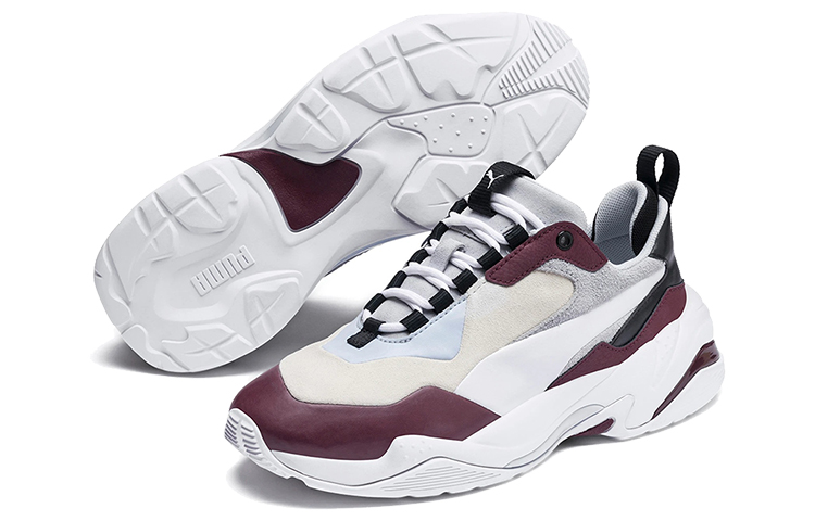 Женские кроссовки PUMA Thunder Colorblock (коричнево-бело-хаки) — Коричневый / белый / хаки / серый / чёрный / синий — фото 3