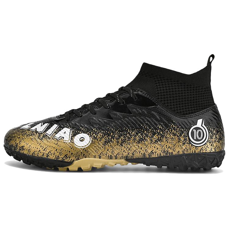 BIANSULONG Soccer Shoes Unisex Low Top Black/Gold