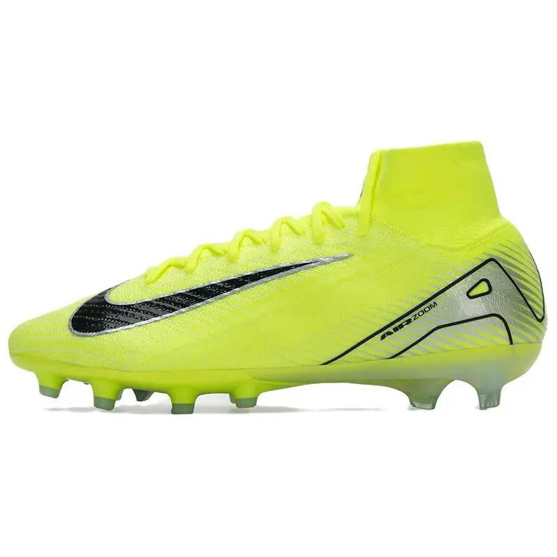 Nike AG Artificial Ground Slip Resistant Abrasion Resistant Soccer Shoes Men's Neon Yellow