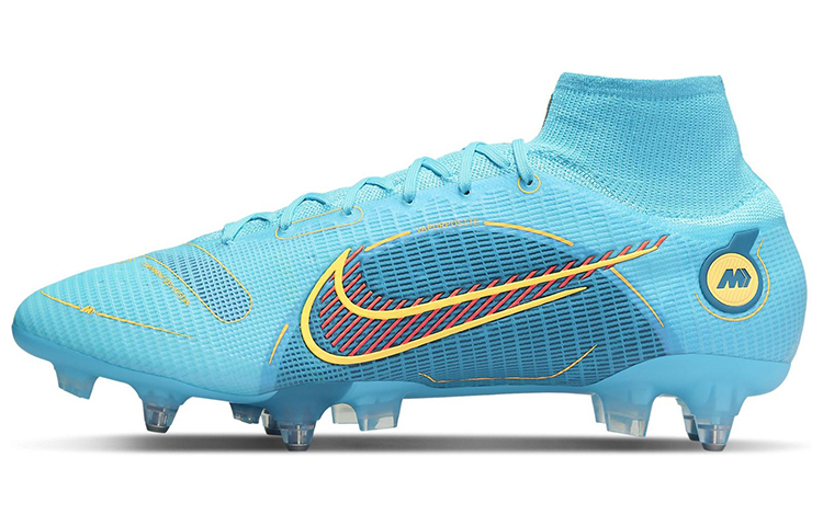Nike Mercurial Superfly 8 AC artificial grass SG (metal spikes) soft grass natural grass shock-absorbing non-slip wear-resistant football shoes men's blue