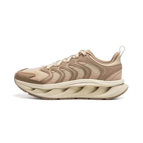 Li Ning Slip Resistant Abrasion Resistant Low top Casual Shoes Men's Tawny
