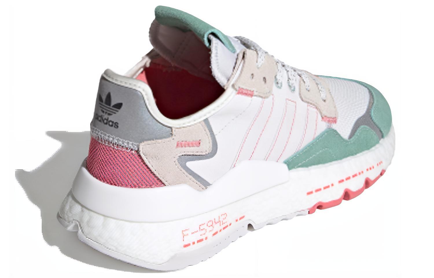 Женские кроссовки adidas originals Nite Jogger (бело-зелено-красные) — фото 4