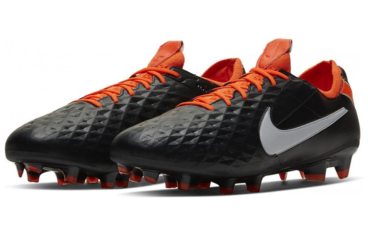 Мужские кроссовки Nike Tiempo Legend 8 Elite 4 FG (черный / оранжевый) — Чёрный / оранжевый — фото 3
