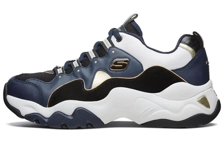 Skechers D'LITES 3.0 Mesh, Artificial Leather Comfortable Low top Casual Shoes Men's White Blue Black
