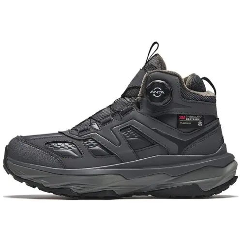 Anta Yueling Slip Resistant Thermal High top Casual Shoes Women's Black Gray