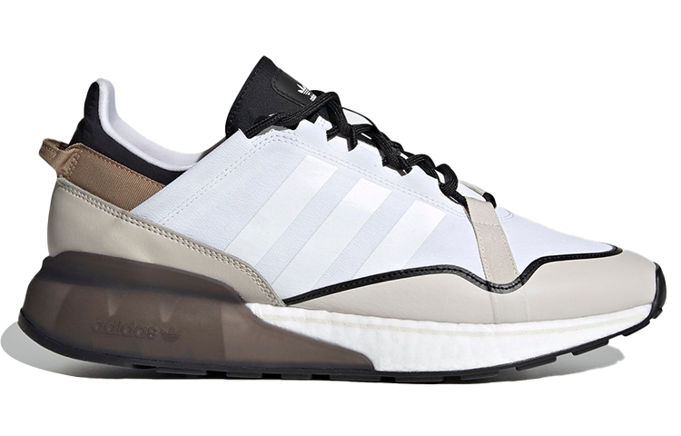 Кроссовки adidas originals ZX 2K Boost (бело-коричнево-черные) — Белый / коричневый / чёрный — фото 2