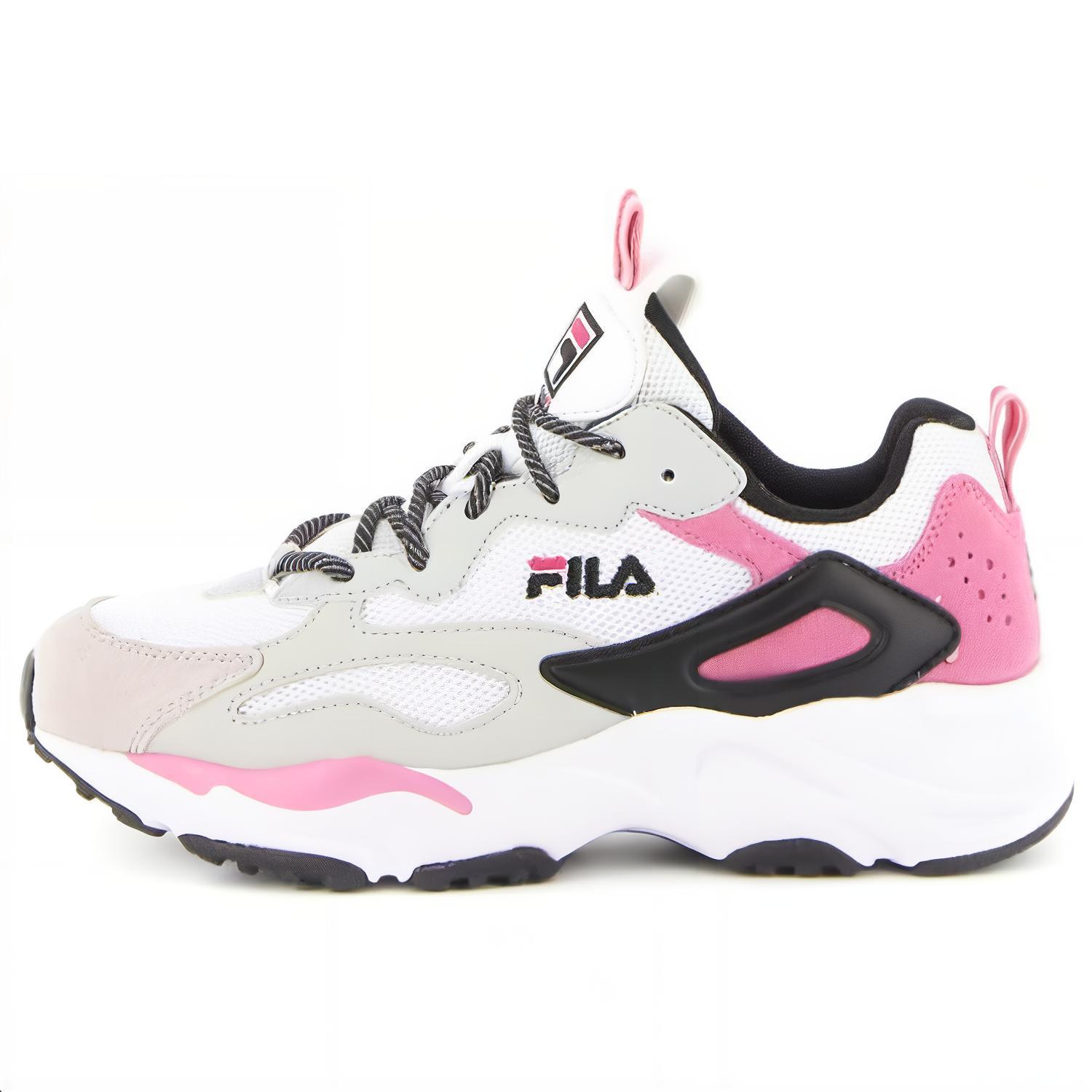 FILA Ray Tracer Comfortable Cushioning, Wear Resistant Low top Casual Shoes Women's White Pink