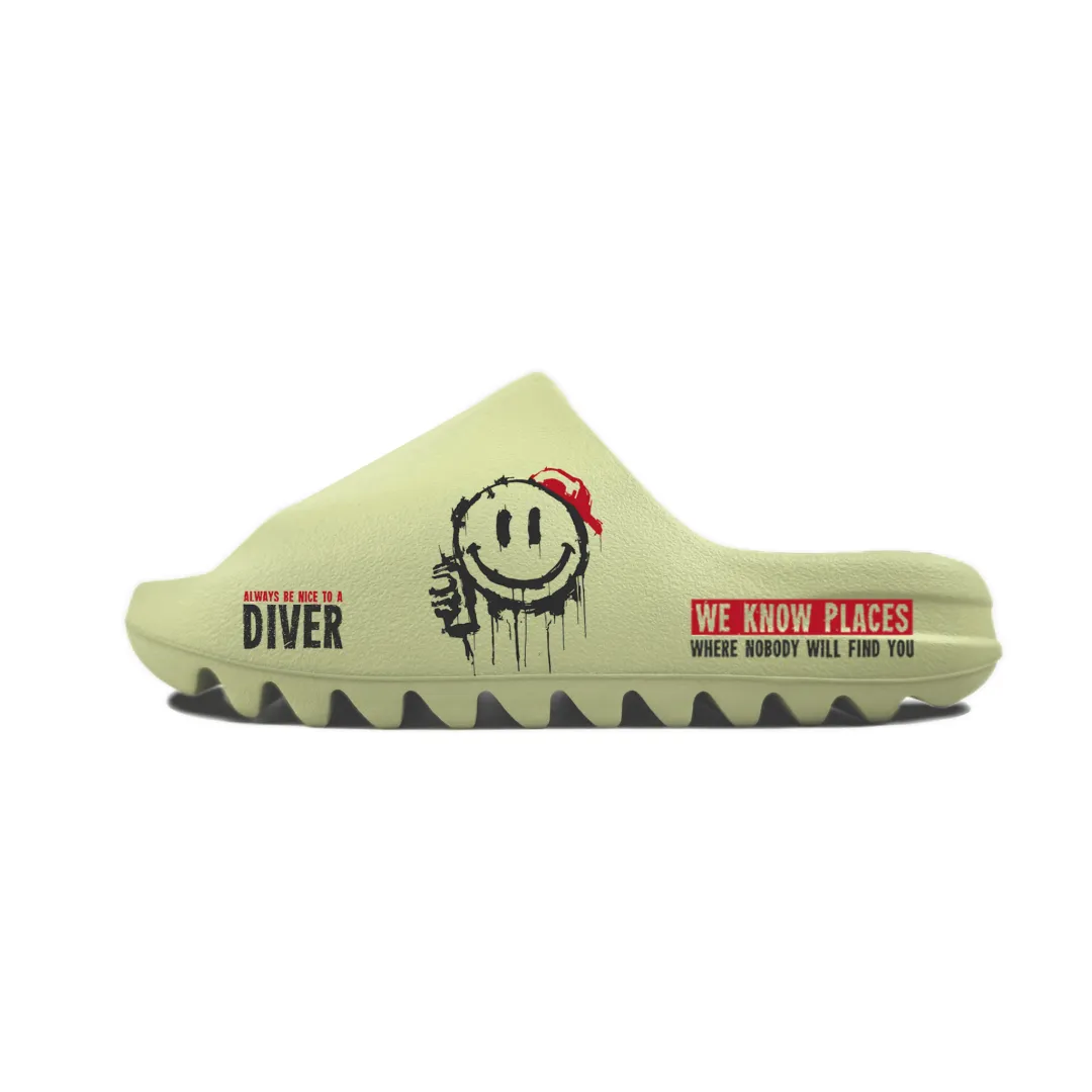 Adidas Originals Yeezy Slide Slip Resistant Slide Slippers Unisex Green