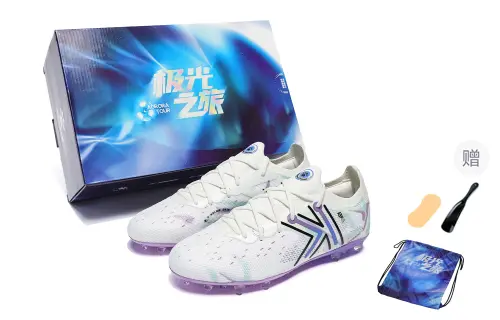 KELME Flash 5.0 CHALLENGE Aurora Journey Pass-and-Control Game Training MG (Glue Short Nails) Football Shoes Men's and Women's Same Style White Color