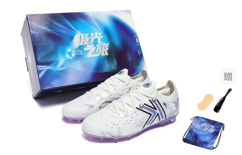 KELME Flash 5.0 CHALLENGE Aurora Journey Pass-and-Control Game Training MG (Glue Short Nails) Football Shoes Men's and Women's Same Style White Color