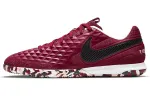 Nike Tiempo Indoor Leather Cushioning Slip Resistant Abrasion Resistant Soccer Shoes Unisex Red