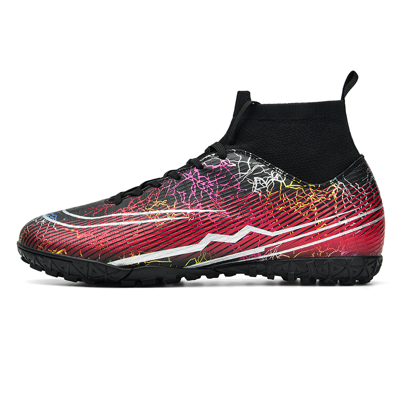 TONYBEAR Soccer Shoes Unisex High Top Red/Black/White