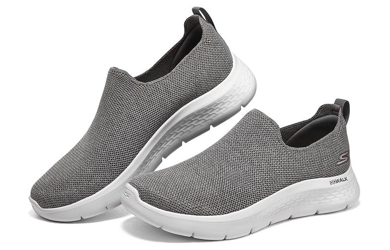 Skechers Fabric Cushioning Abrasion Resistant Cushioning, Wear Resistant Low top Casual Shoes Men’s White Gray