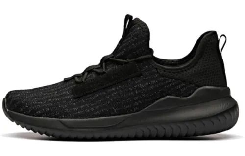 Anta Cushioning Slip Resistant Abrasion Resistant Breathable Lightweight Low top Casual Shoes Men's Black