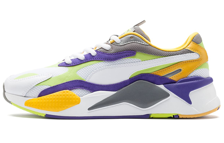 Мужские кроссовки PUMA RS-X3 Level Up PU (бело-желтые) — Белый / жёлтый — фото 1
