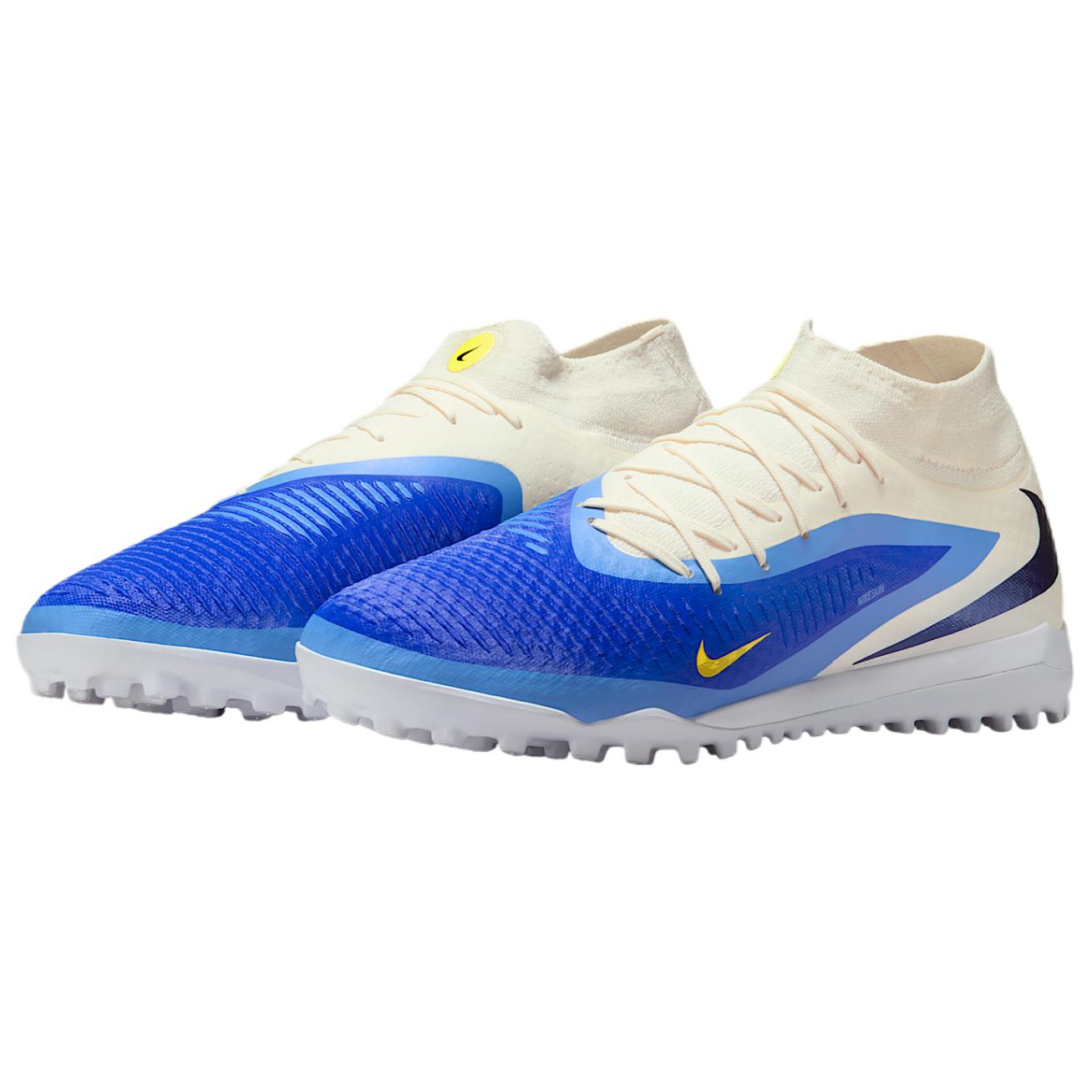 Nike Phantom 6 Abrasion Resistant Soccer Shoes Unisex White Blue