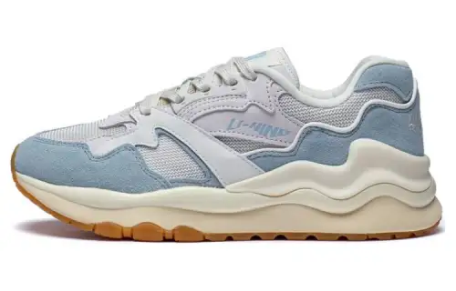 Li Ning 001 Mountains And Seas Abrasion Resistant Breathable Low top Sports Casual Shoes Women's White Cyan