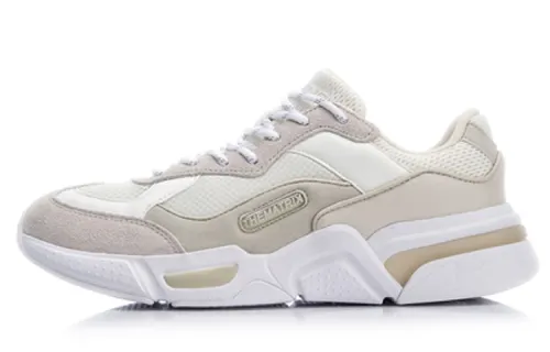Li Ning Reverse Cushioning Slip Resistant Abrasion Resistant Low top Sports Casual Shoes Men's White Gray