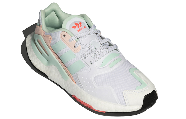 Женские кроссовки adidas originals Day Jogger (бело-зелено-розово-черно-красные) — Белый / зелёный / розовый / чёрный / красный — фото 3