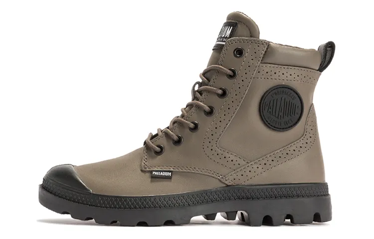 Palladium Pampa London Lth Combat Boots Women's Dark Umber