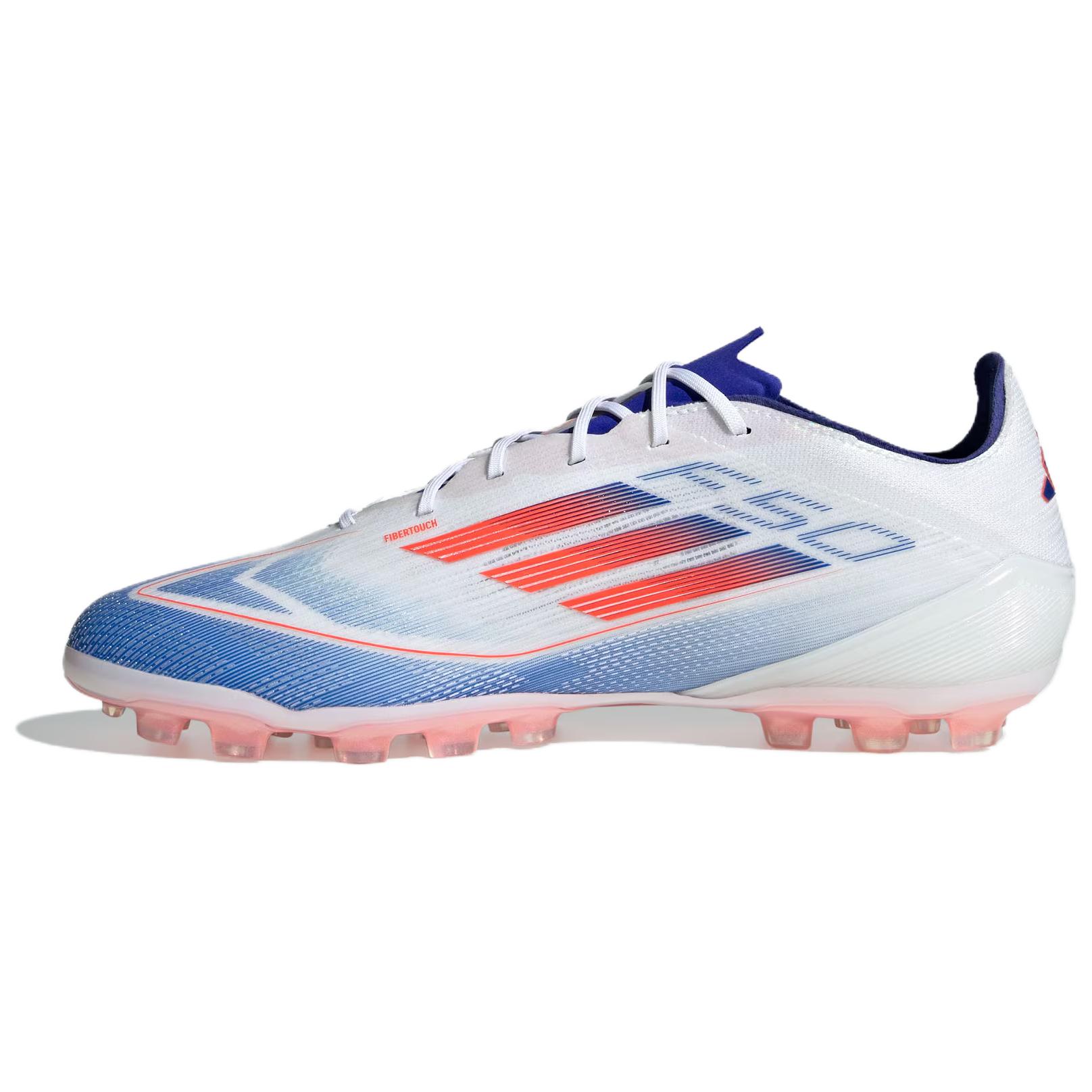 Adidas F50 ELITE versatile AG (glue short nails) artificial grass football shoes for men and women, white, blue and red